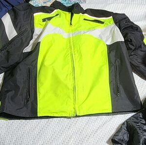 BILT EUC MENS SIZE 2XL FLORESCENT PADDED LINED WATERPROOF MOTORSPORT BIKING COAT